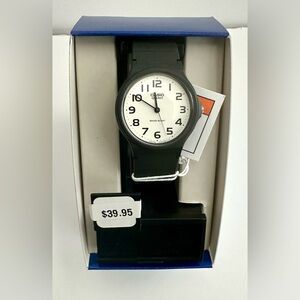 Casio Black and White Analog Watch